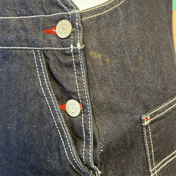 Dickies overall denim dress size medium red dark denim - Picture 6 of 7